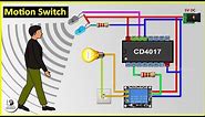 How To Make Motion Sensor Light Switch using CD4017 & IR sensor at Home