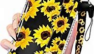 Trendy Fun Sunflower for Samsung Galaxy S21 Plus Case with Wrist Strap for Girls Women Girly Flower Floral Wristband Lanyard Funny Cool Kawaii Aesthetic Phone Cases Cover for Samsung Galaxy S21 Plus