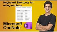Keyboard Shortcuts to Use Outlines in Microsoft OneNote | Onenote Outlines
