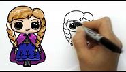 How to Draw Anna from Frozen - Cute and Simple