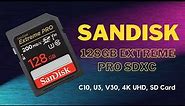SanDisk 128GB Extreme PRO SDXC UHS-I Memory Card -C10, U3, V30, 4K UHD, SD Card - SDSDXXD-128G-GN4IN