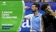 Djokovic Copies Shelton's "Dialled In" Celebration | 2023 US Open