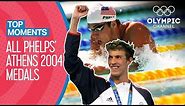 Michael Phelps - All Medal Races from Athens 2004 | Top Moments