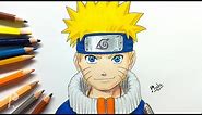 Drawing Naruto Uzumaki with Colour Pencils | Naruto | Budget Art