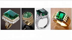 gold emerald rings with weight for men