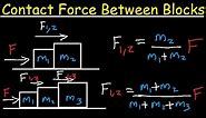 Contact Force Between Blocks With Kinetic Friction - Physics Problems & Examples