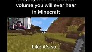 Playing with the loudest volume you will ever hear in Minecraft