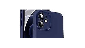 Supdeal Liquid Silicone Case for iPhone 12, [Camera Protection] [Anti Fingerprint] [Wireless Charging] 4 Layer Phone Case Protective Cover, Built-in Microfiber Case Cover, 6.1", Navy Blue