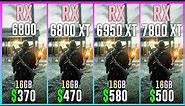 RX 6800 vs RX 6800 XT vs RX 6950 XT vs RX 7800 XT - Test in 15 Games