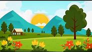Free Animated Landscape Background (Sun, Tree ,Landscape, Garden)