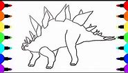 Dinosaur Stegosaur Coloring Pages / Drawing and Coloring