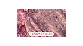 TUSSAR SILK TUNICS . Fine Chikankari with done on contemporary silhouettes on natural Tussar silk tunic for easy yet stylish at the same time. . Kurta- Ready to Wear . PRODUCT SKU: 89000942, 89xxxx941 #*samanchikan #*samanemporio #chikankari #chikanwork #samantunics #tunic #tunicstyle #tussarsilk #*silktunic #chikankarikurta #lucknowichikankari #lucknowichikan #chikankurti #lucknowchikankari #silkchikankari #easywear #handwoven #handmadeinindia #silk #silkkurta | Saman