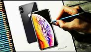 Drawing apple iPhone XS and XS MAX