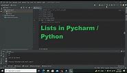 How to use lists in pycharm | how to use lists data type in python in pycharm