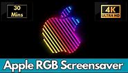 Mac OS RGB Apple Logo Screensaver! 30 Minutes 4K Satisfying Video (No Sound) Live Background!