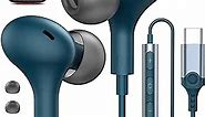 USB C Headphones Wired Earbuds for Samsung S23 S22 S21 Ultra S20 A53 A54 Note 10 20,Magnetic Type C Earphones in-Ear Headset with Mic HiFi Stereo Noise Canceling for iPad Pro Pixel 6 6a 7,OnePlus 10 9
