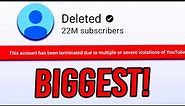 What Is The BIGGEST Terminated YouTube Channel? (ANSWERED!)