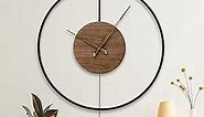 Large Modern Wall Clock,Wall Clocks for Living Room Decor,Classical Silent Metal Minimalist Walnut Dial,Big Decorative Farmhouse Pendulum Wall Clock With Walnut Pointers for Office,Dining Room