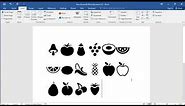How to insert fruits and vegetables symbols in Word