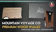 Mountain Voyage Co - Minimalist Wallet for Men - Slim RFID Wallet I Natural Walnut Wood | Unboxing