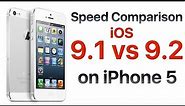 iPhone 5 iOS 9.1 vs iOS 9.2 (Final Release)