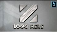 Steel Effect Logo Mockup on White Wall Tutorial using Adobe Photoshop