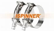ISPINNER Stainless Steel T Bolt Hose Clamps