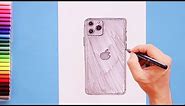 How to draw Apple iPhone 11 Pro