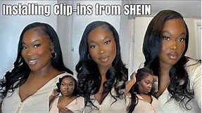 HOW TO: Install & Curl Clip- in Extensions for the Fall! | Short Relaxed Hair | SHEIN Human Hair