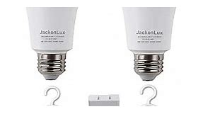 Rechargeable Emergency LED Bulb JackonLux Multi-Function Battery Backup Emergency Light For Power Outage Camping Outdoor Activity Hurricane 9W 800LM 60W Equivalent Soft White 3000K E26 120 Volt 2 Pack