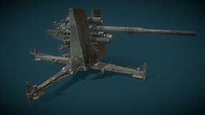 Anti-aircraft gun 8.8 cm Flak 18 - Download Free 3D model by Nikita Vitik (@vitik)