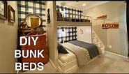 DIY Built-In Bunk Beds - Twin over Full