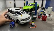 Realistic Autoart Car Garage Set for 1:18 Scale Diecast Model Cars Unboxing | Mini Garage Diorama