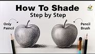 Pencil Shading Drawing Step By Step For Beginners | Apple Drawing with Shading | How To Shading