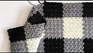Crochet Griddle Stitch Gingham Blanket