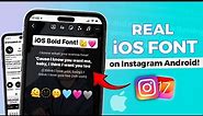 iPhone Bold Font on Instagram Music Lyrics on Android (iOS Fonts and Emojis) | iOS Instagram