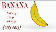 How to draw a banana step by step (very easy) || art video