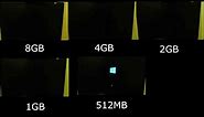 Windows 8 Boot Comparision - 512MB vs 1GB vs 2GB vs 4GB vs 8GB of RAM