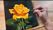 Yellow Rose / Acrylic Painting / Correa Art