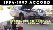 How to Remove Transmission 1994-1997 Honda Accord plus Clutch Replacement