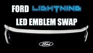 Ford F-150 Lightning LED Emblem Swap. Step by Step Installation DIY by Intellibeam.com