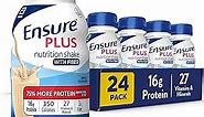 Ensure Plus Vanilla Nutrition Shake With Fiber, Meal Replacement Shake, 24 Pack