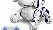 Hi-Tech Remote Control Robot Dogs Toys, Voice Control Interactive Aibo Robot Dog, Programmable Music Dance Smart Puppy Pet for Kids Toddlers Boys Girls Ages 4-9 (Blue)