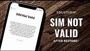 iPhone Sim Not Valid After Restore ✔️ Any iOS iPhone Sim Not Valid After Restore Solution 100% 2023