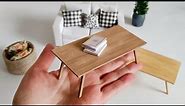 DIY dollhouse furniture ~ make a modern miniature coffee table with paper ~ free printable template