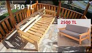 2500 TL ye Satılan Bahçe Koltuğunun Benzerini 150 TL ye Yaptık -Build a garden Seat for 20 euros