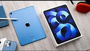 2022 iPad Air 5 UNBOXING and SETUP - (BLUE)