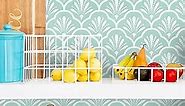 Guvana 17.32" X118" Geometric Peel and Stick Wallpaper Green Wallpaper White Trellis Pattern Contact Paper Self Adhesive Wallpaper DIY Contact Paper Removable Wallpaper for Livingroom Cabinets Decor
