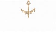 10k Yellow Gold Solid Airplane Pendant Charm Necklace Travel Transportation Fine Jewelry Gifts