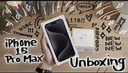 iPhone 15 Pro Max Black Titanium 🖤 Aesthetic Unboxing 📦 AirPods Pro 2 USB-C + Accessoires